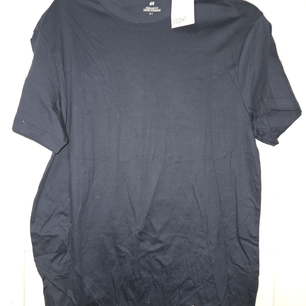 H&M Men's Dark Blue Short Sleeve Tee